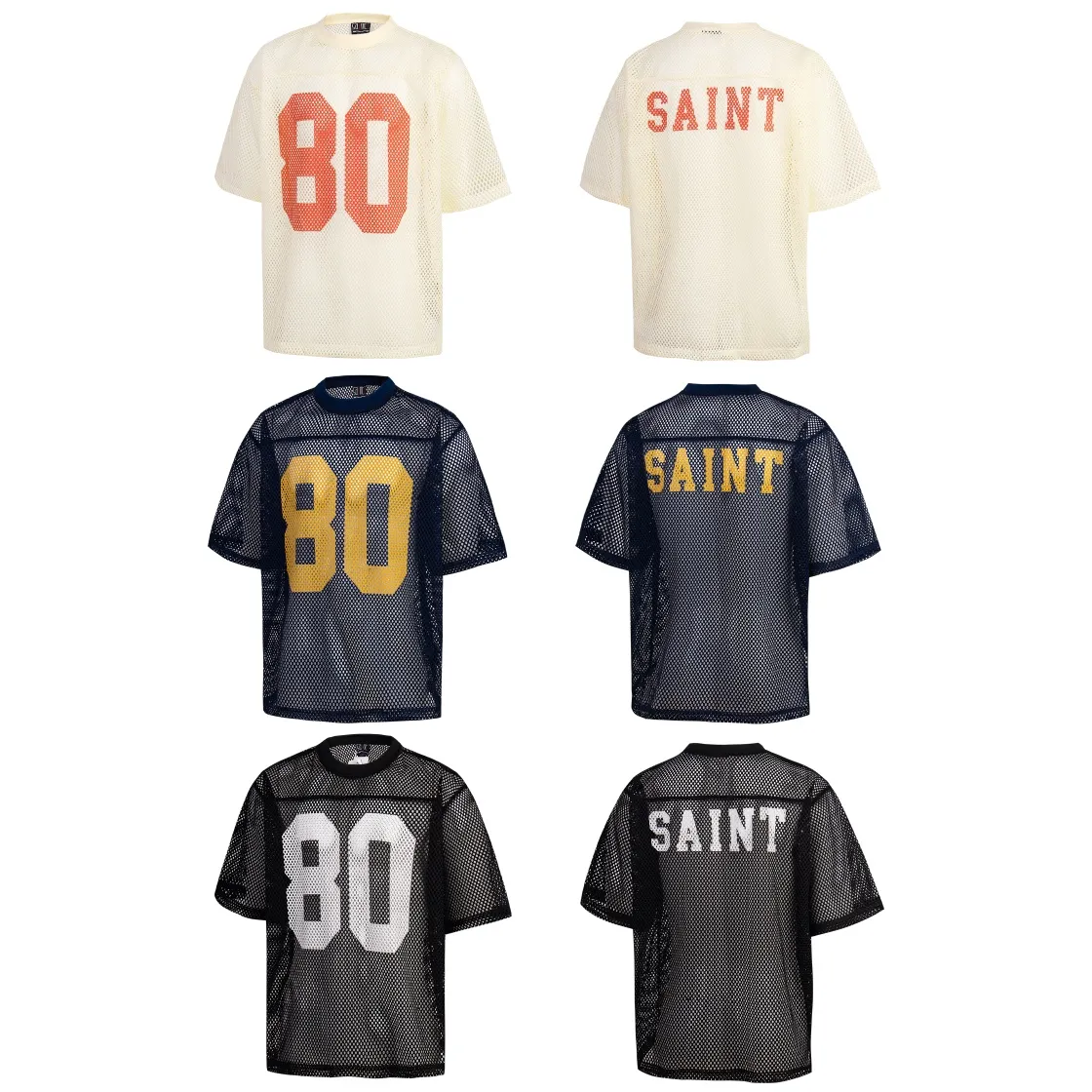 Style No. S01# Saint Hollow Mesh T-shirt Vest Color: Apricot Navy Black Size: M-L-XL P104